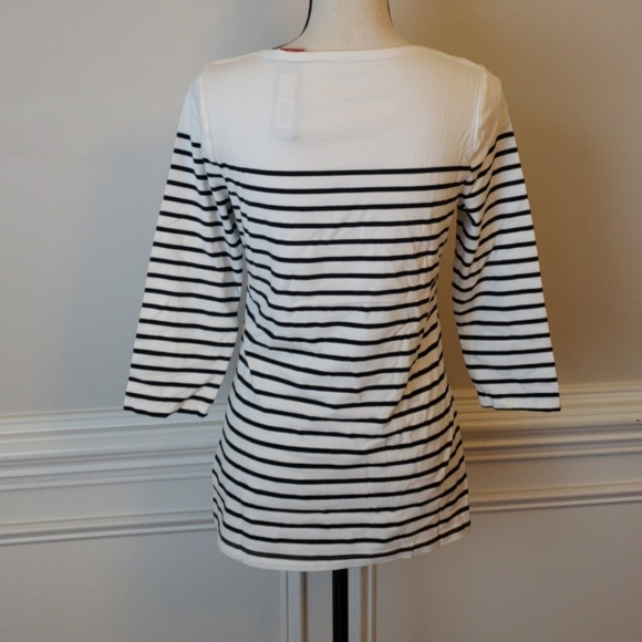3/4 Sleeve striped boatneck tee - Picture 5 of 6